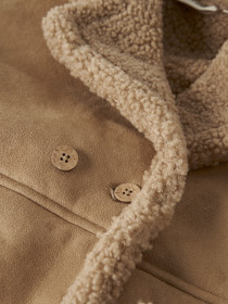 LIL ATELIER Oversized Teddy Jakke Nester Oxford Tan